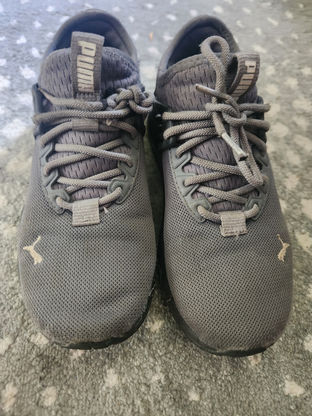 Puma Grey Mesh Athletic Sneakers